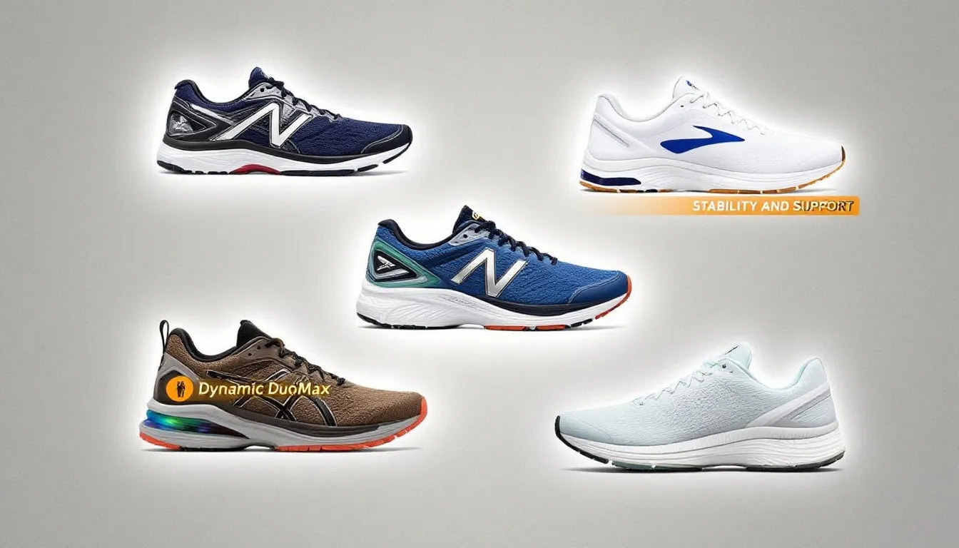 A selection of walking shoes suitable for people with osteoarthritis.